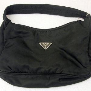 PRADA Small Nylon Evening Bag Handbag Black